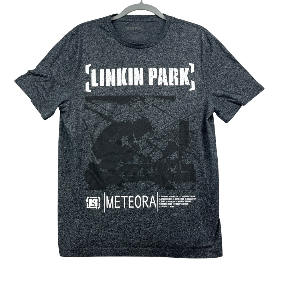 Linkin Park T Shirt Mens L Charcoal Gray Meteora Heathered Graphic Band Tee